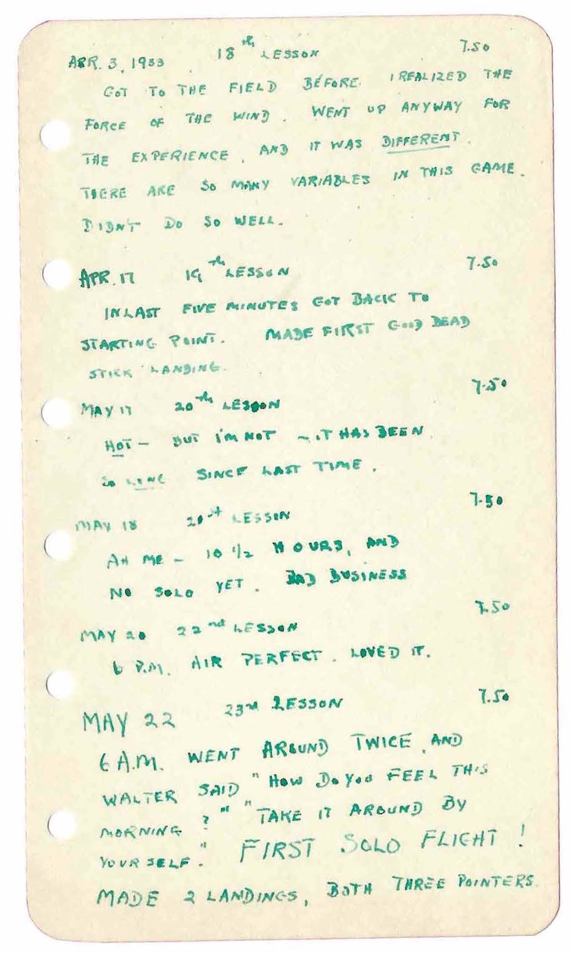 3. Pilot Log Book – 1932 | Flying Under the Radar